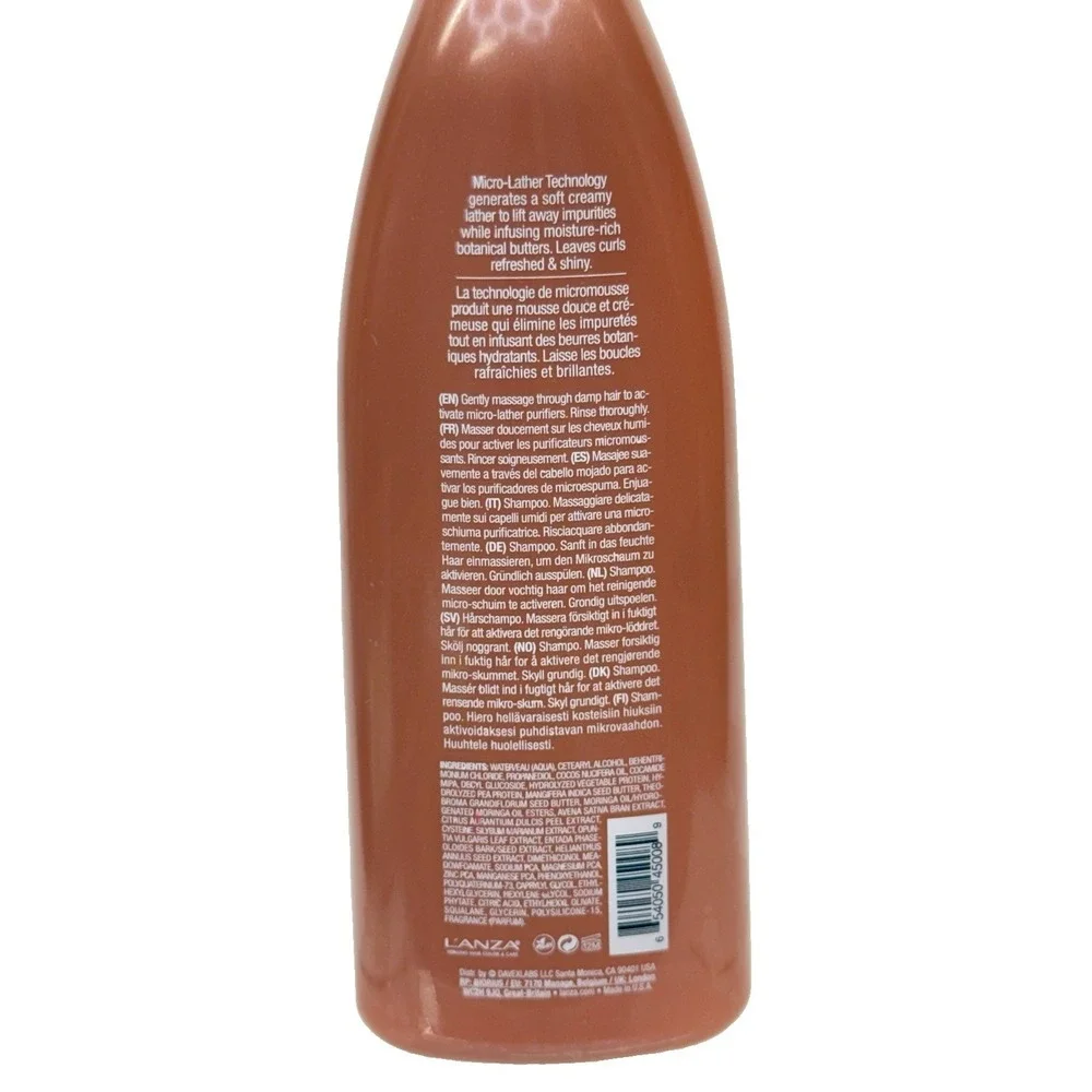 Lanza Healing Curl Butter Shampoo 8 oz Vegan Curls Curly Hair